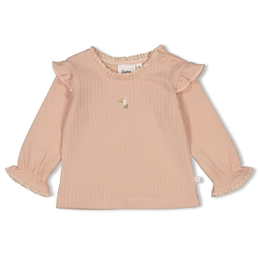 Feetje longsleeve rib sweet poppy